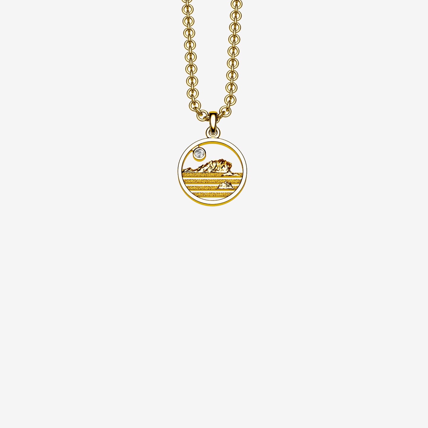 14k & Diamond California Coast McClure’s Beach Pendant 12mm