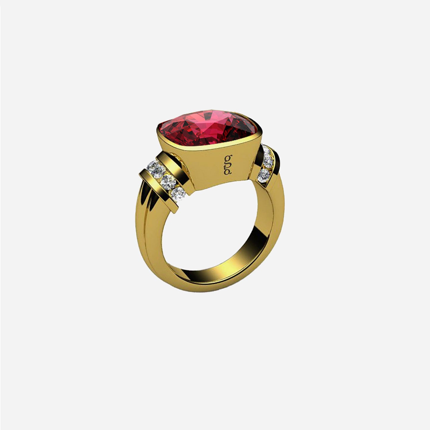 18k & Diamond Colonna Garnet Ring