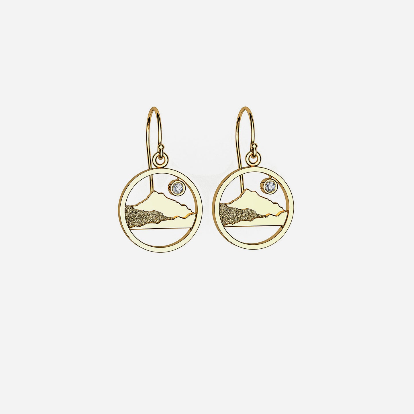 14k & Diamond Mount Tam Earrings 12mm