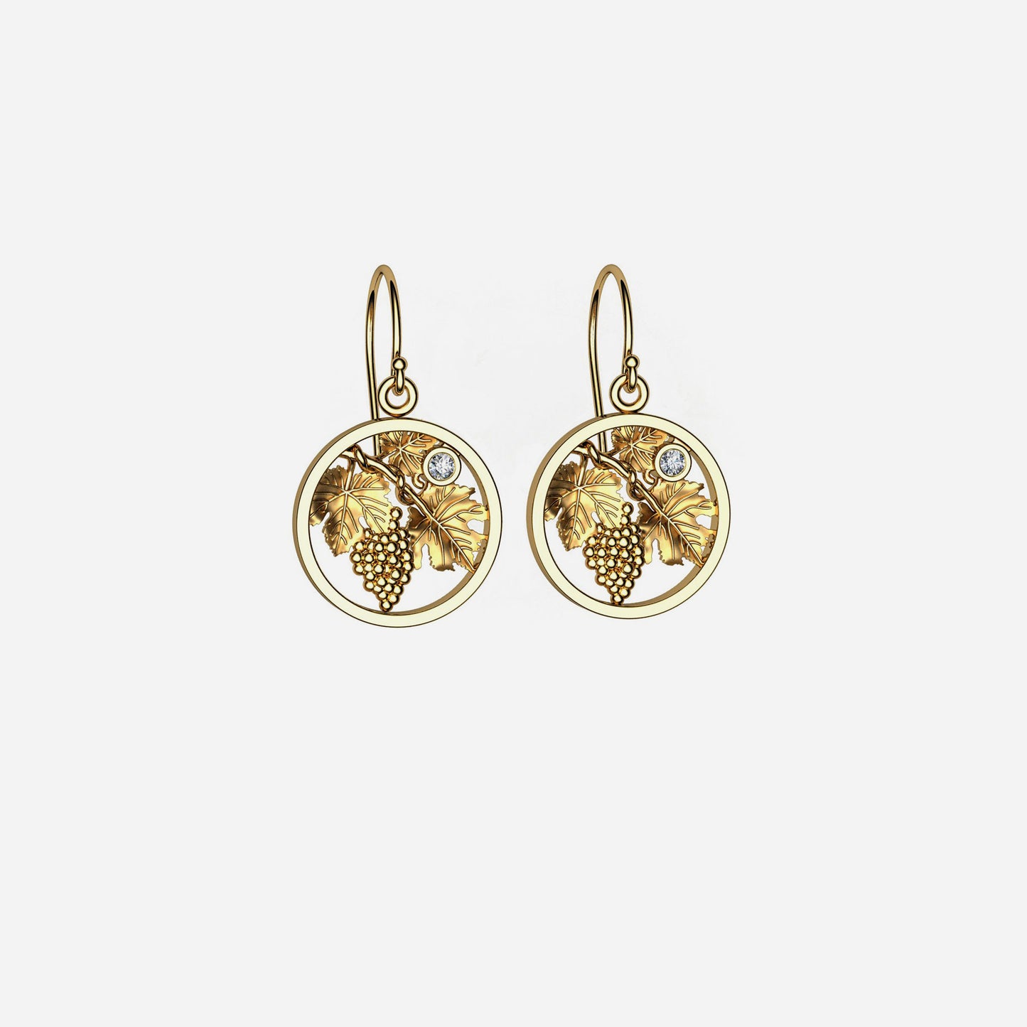 14k & Diamond Wine Country Earrings 12mm