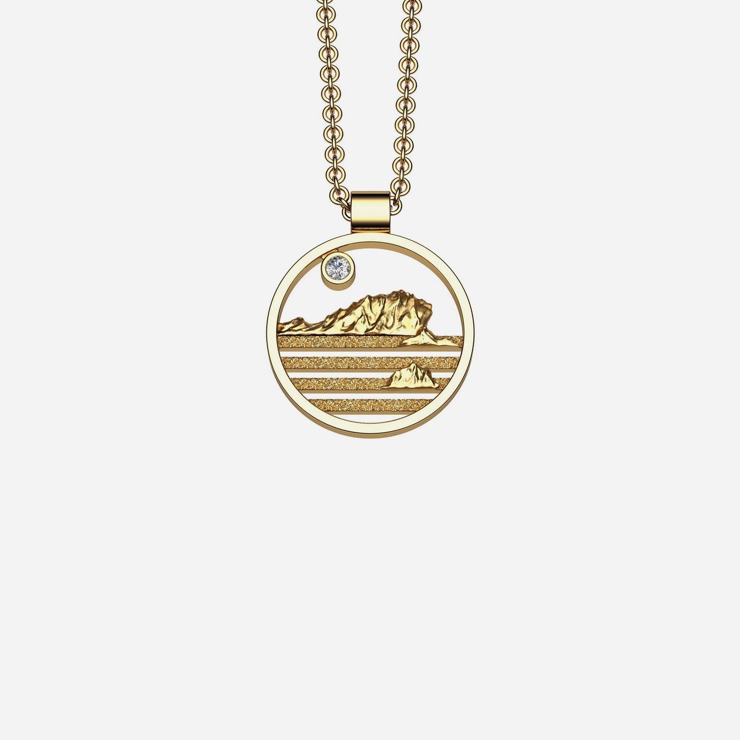 14k & Diamond California Coast McClure’s Beach Pendant 18mm