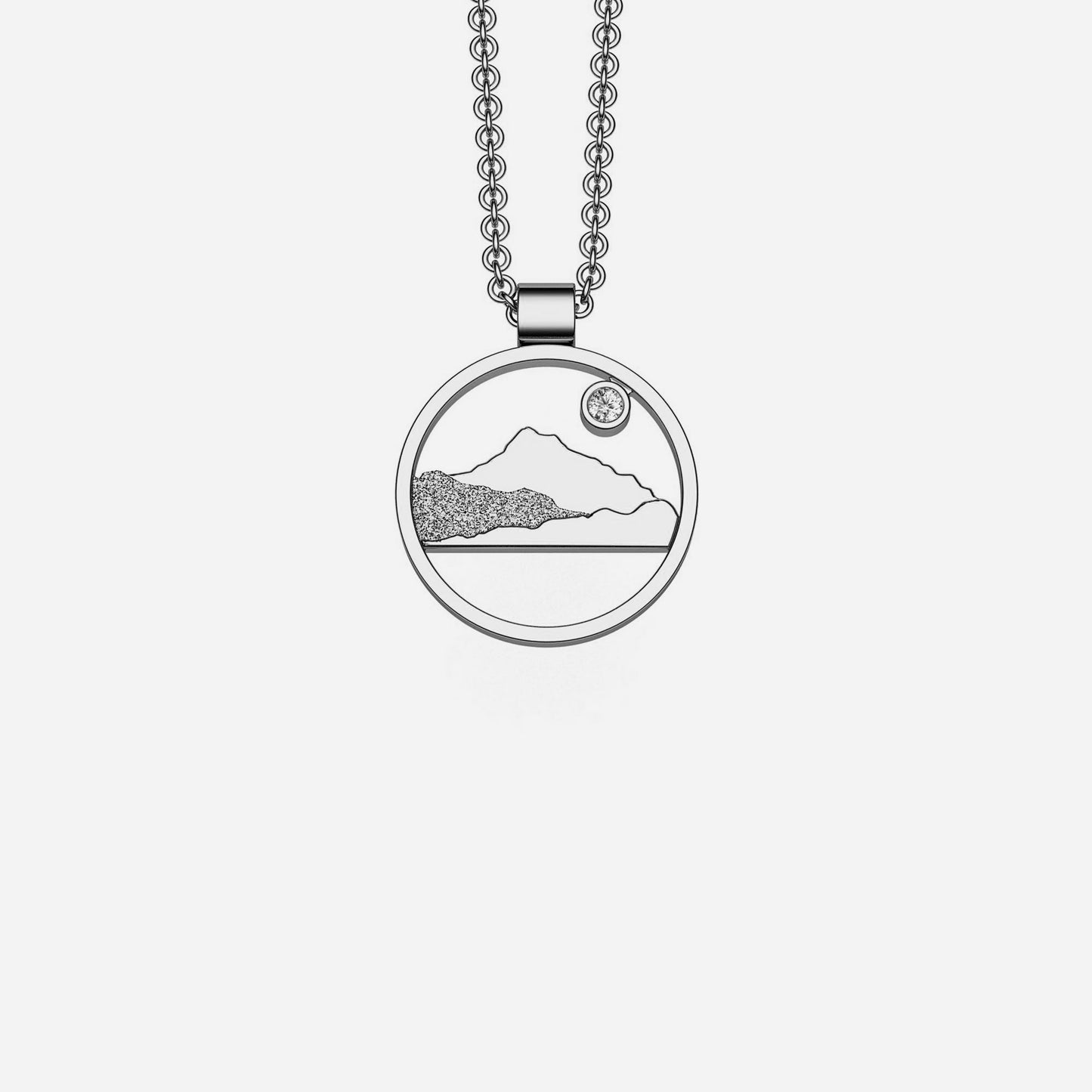 Sterling Silver & Sapphire Mount Tam Pendant 18mm