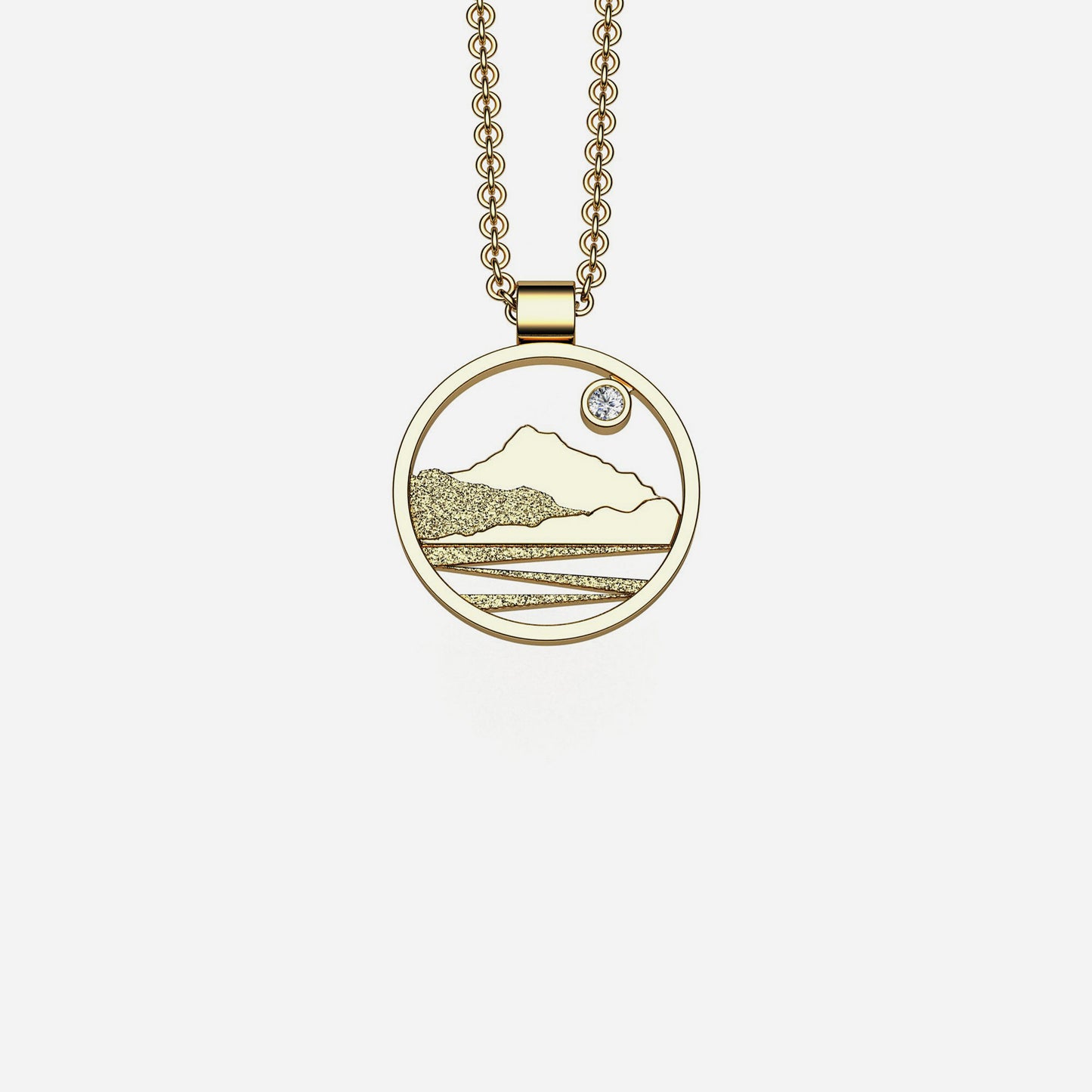 14k & Diamond Mount Tam With Zig Zag Pendant 18mm