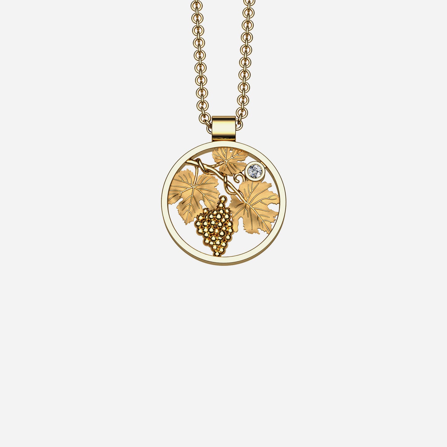 14k & Diamond Wine Country Pendant 18mm