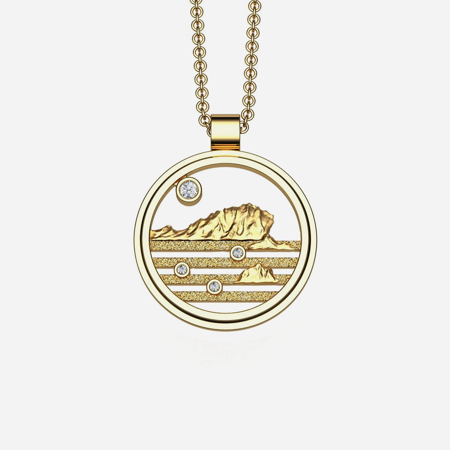 14k & Diamond California Coast McClure’s Beach Pendant 24mm