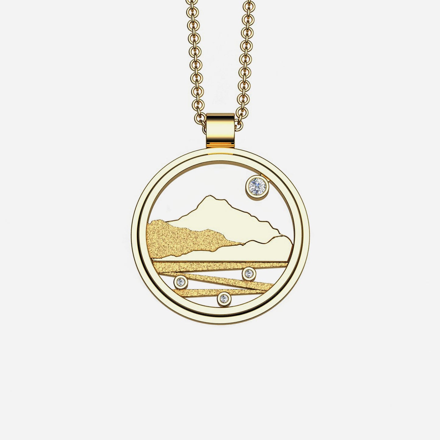 14k & Diamond Mount Tam Pendant 24mm