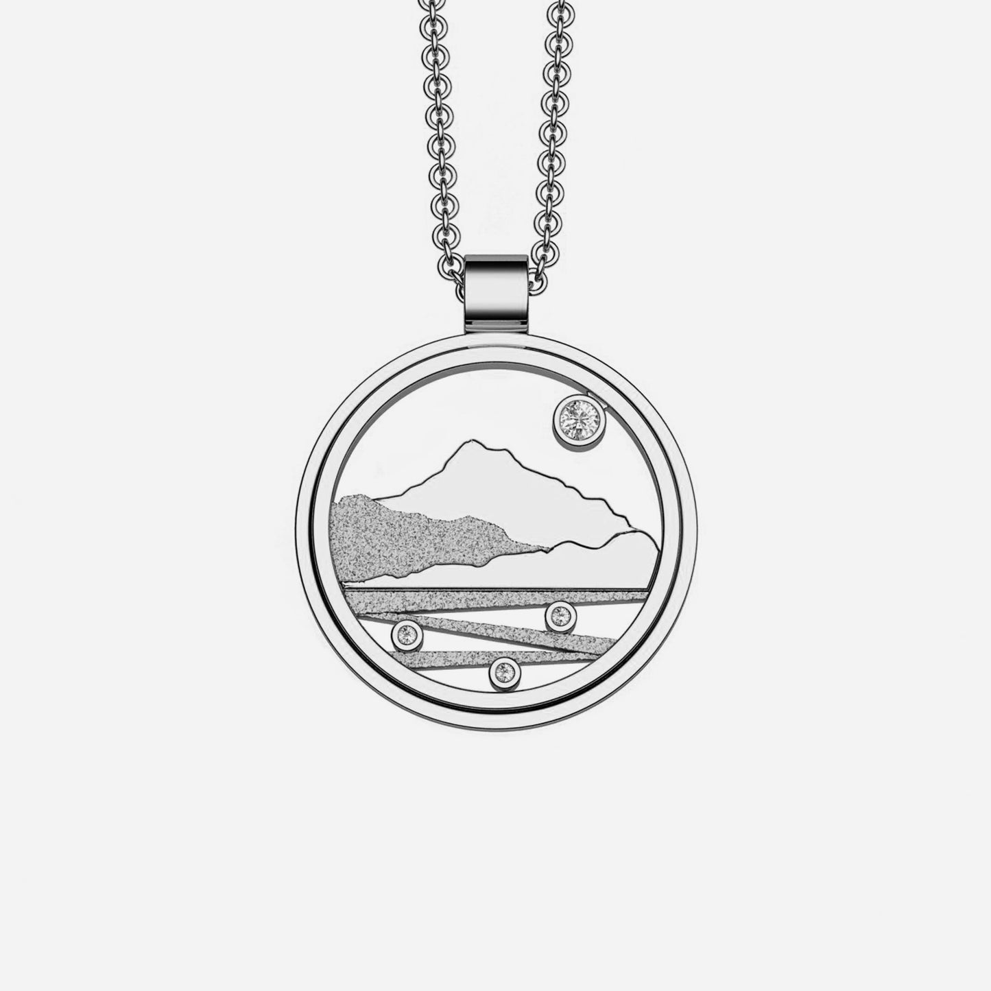 Sterling Silver & Sapphire Mount Tam Pendant 24mm