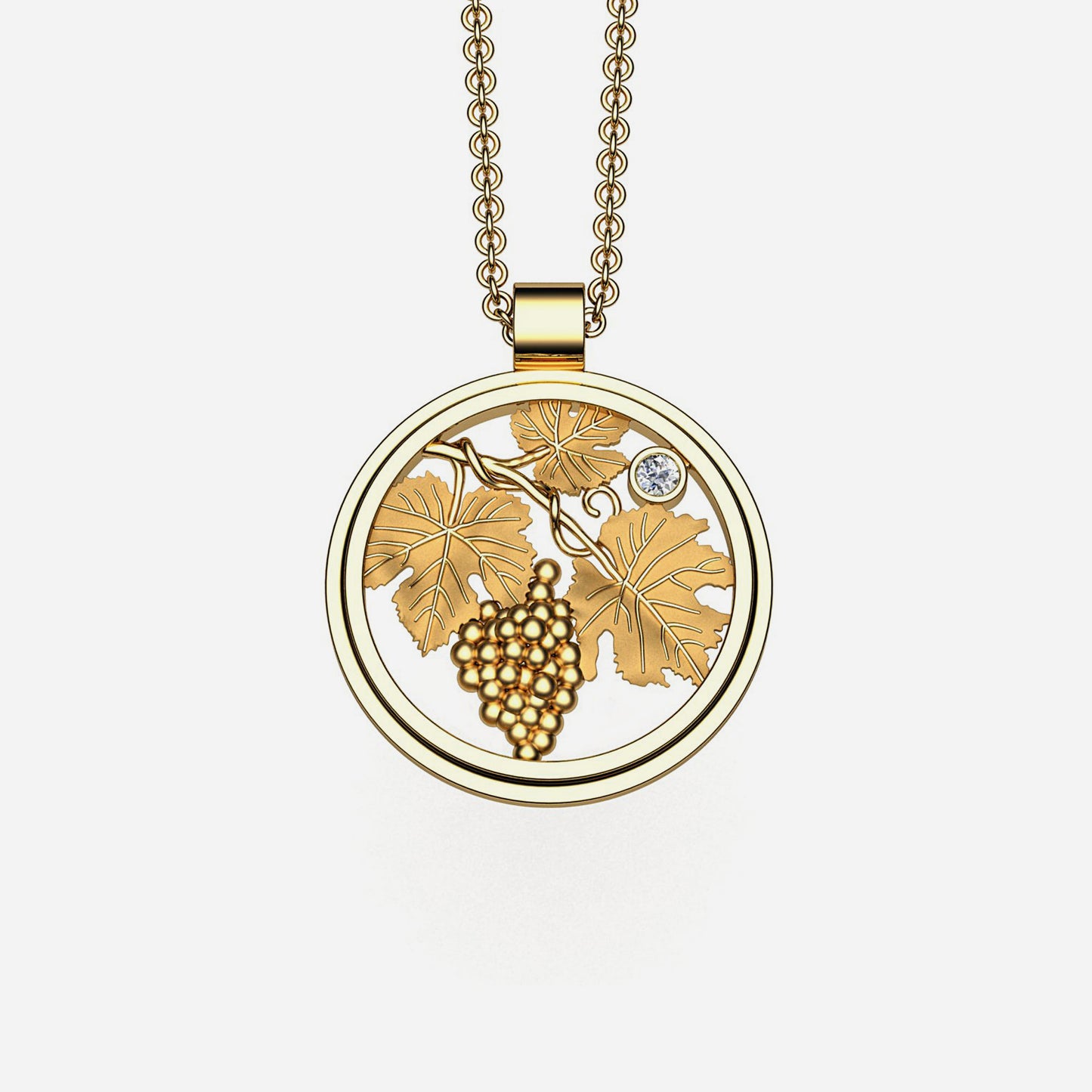 14k & Diamond Wine Country Pendant 24mm