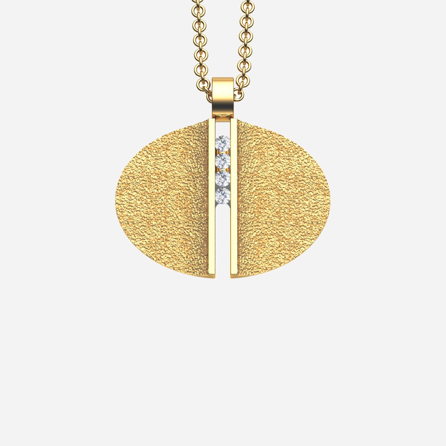 18k & Diamond Lira 30x22mm Pendant