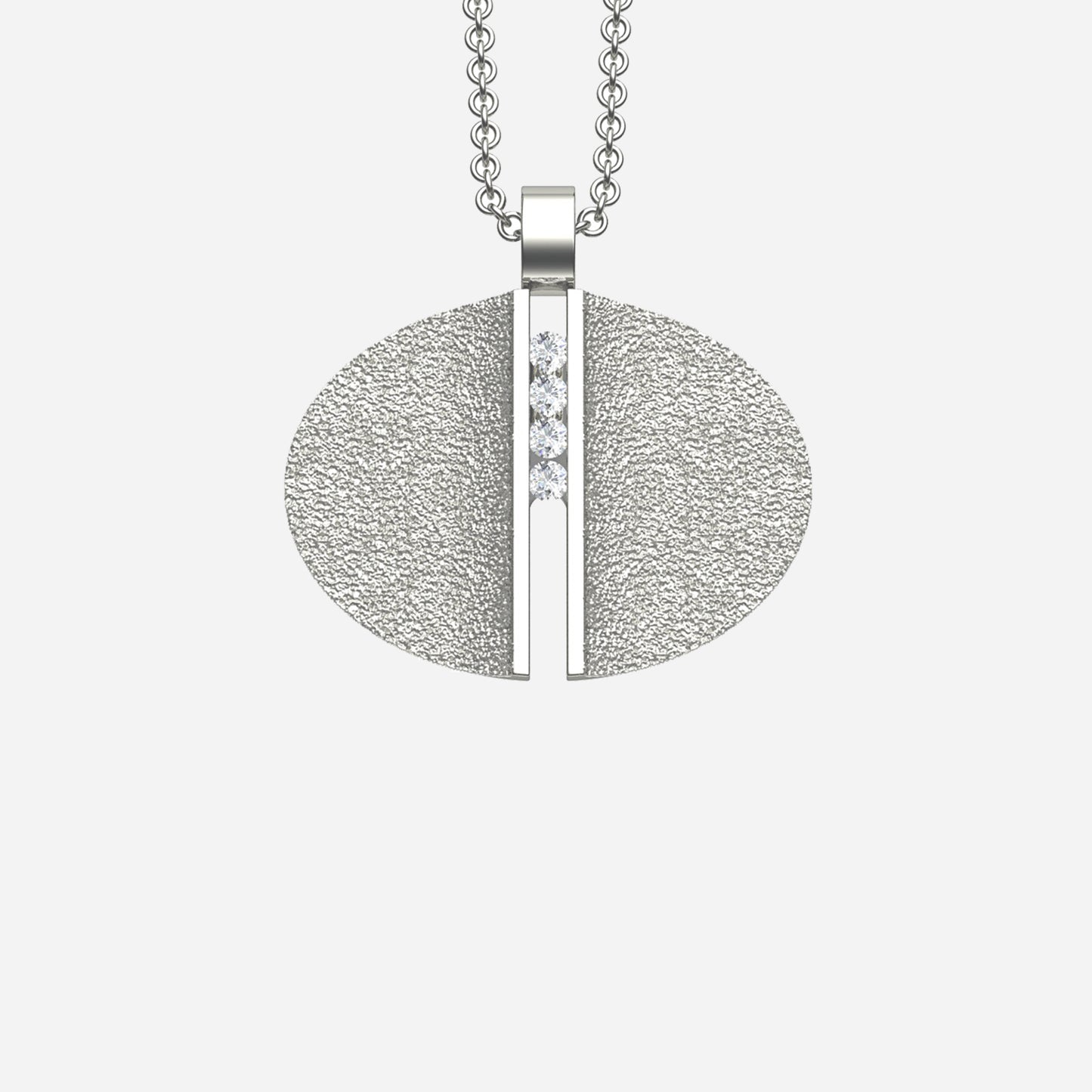 Sterling Silver & Sapphire Lira 30x22mm Pendant