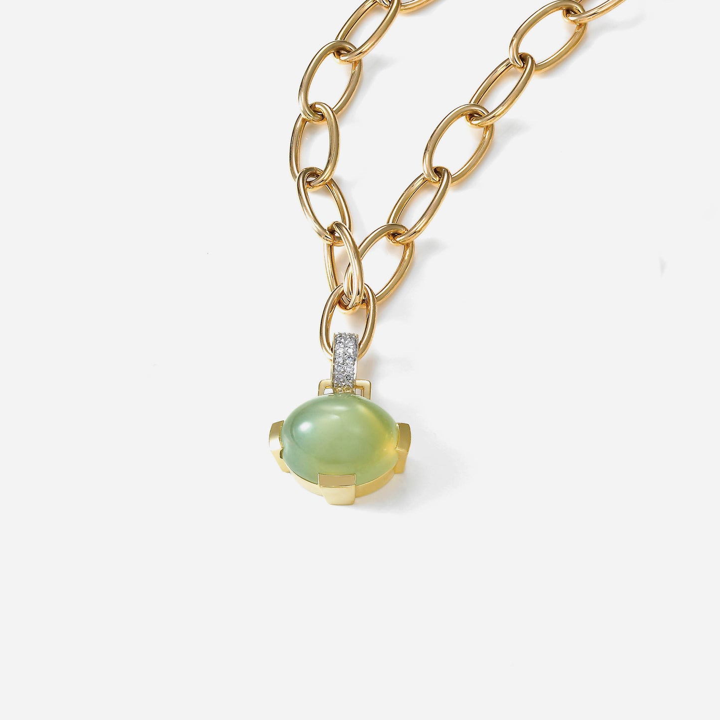 Quattro Gold and Green Quartz Pendant