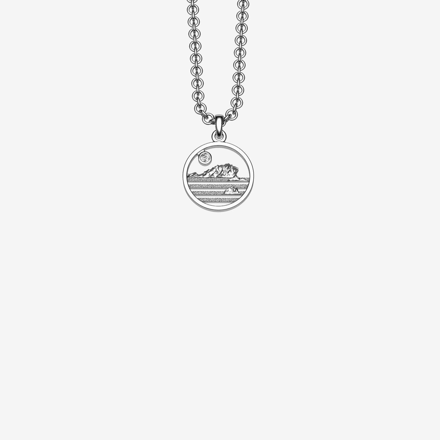 Load image into Gallery viewer, Sterling Silver &amp;amp; Sapphire California Coast McClure’s Beach Pendant 12mm
