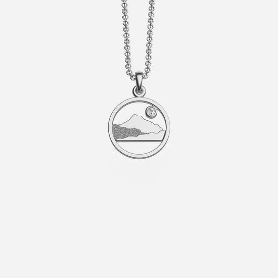 Load image into Gallery viewer, Sterling Silver &amp;amp; Sapphire Mount Tam Pendant 12mm
