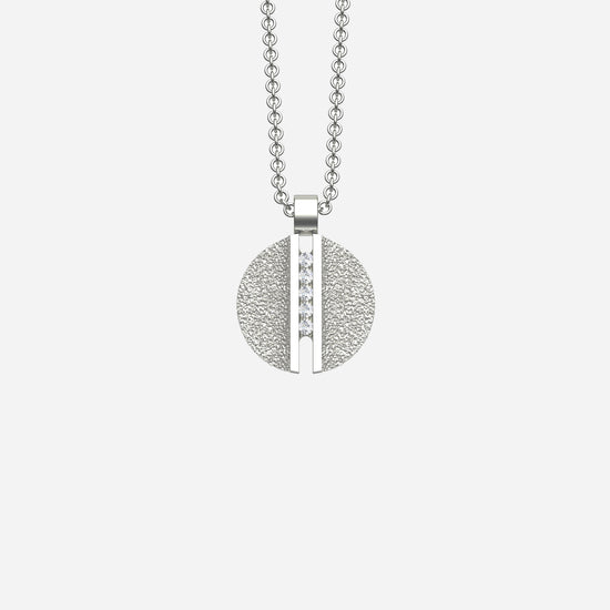 Load image into Gallery viewer, Sterling Silver &amp;amp; Sapphire Lira 14mm Pendant
