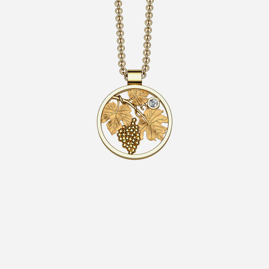 Load image into Gallery viewer, 14k &amp;amp; Diamond Wine Country Pendant 18mm
