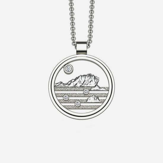 Load image into Gallery viewer, Sterling Silver &amp;amp; Sapphire California Coast McClure’s Beach Pendant 24mm
