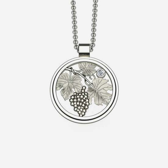 Load image into Gallery viewer, Sterling Silver &amp;amp; Sapphire Wine Country Pendant 24mm
