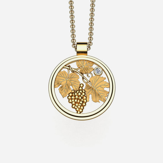 Load image into Gallery viewer, 14k &amp;amp; Diamond Wine Country Pendant 24mm
