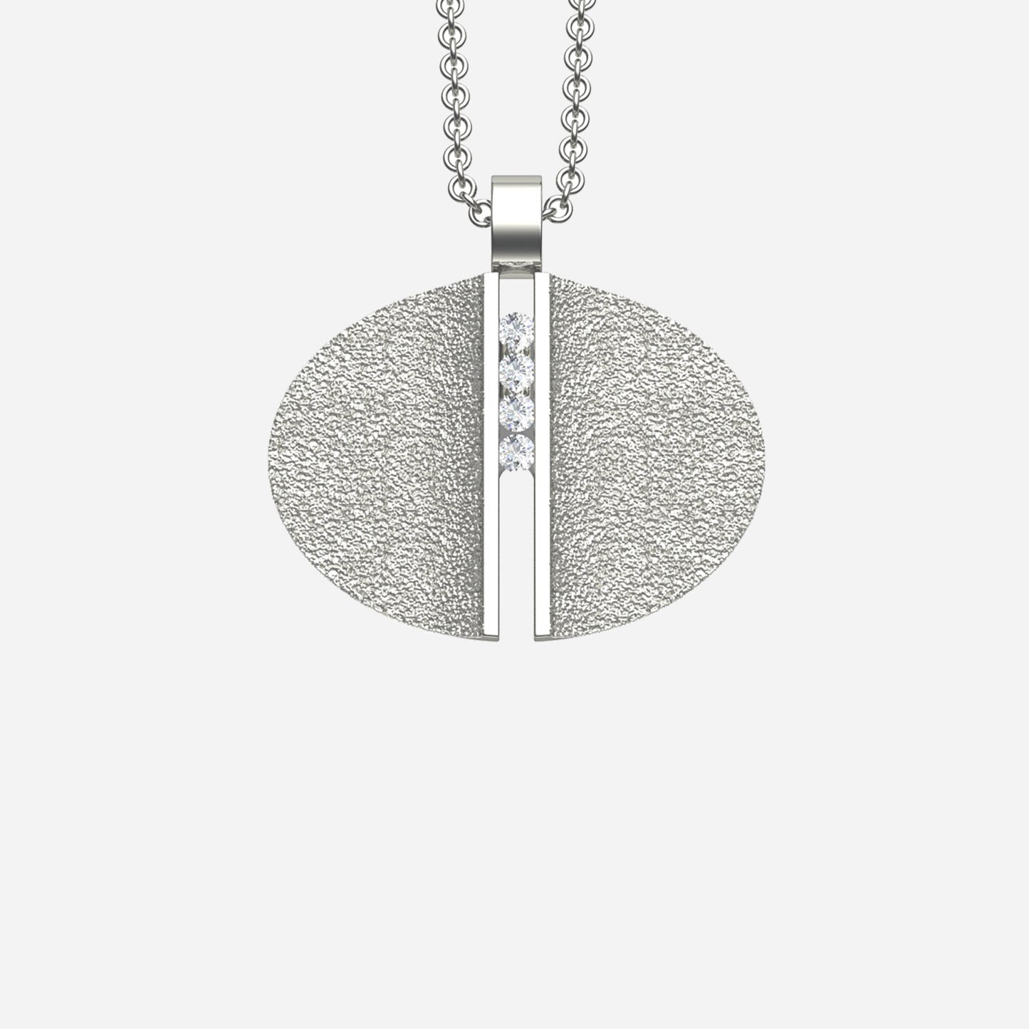 Load image into Gallery viewer, Sterling Silver &amp;amp; Sapphire Lira 30x22mm Pendant

