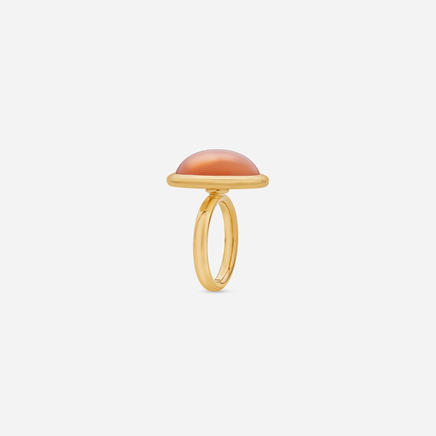 18k Cabochon Peach Moonstone Ring
