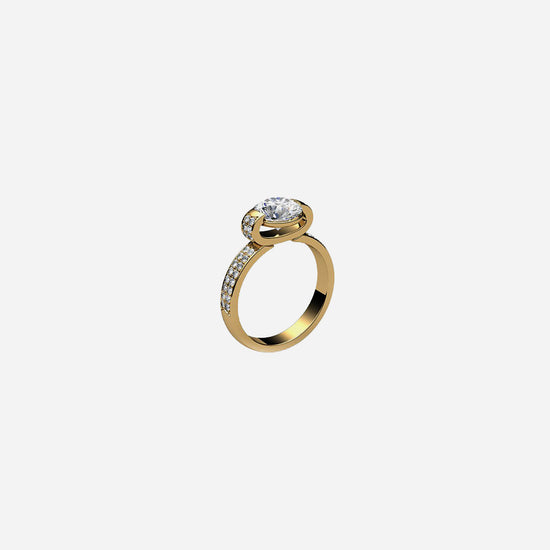 Load image into Gallery viewer, 18k Celeste Two Row Diamond Pavé Ring
