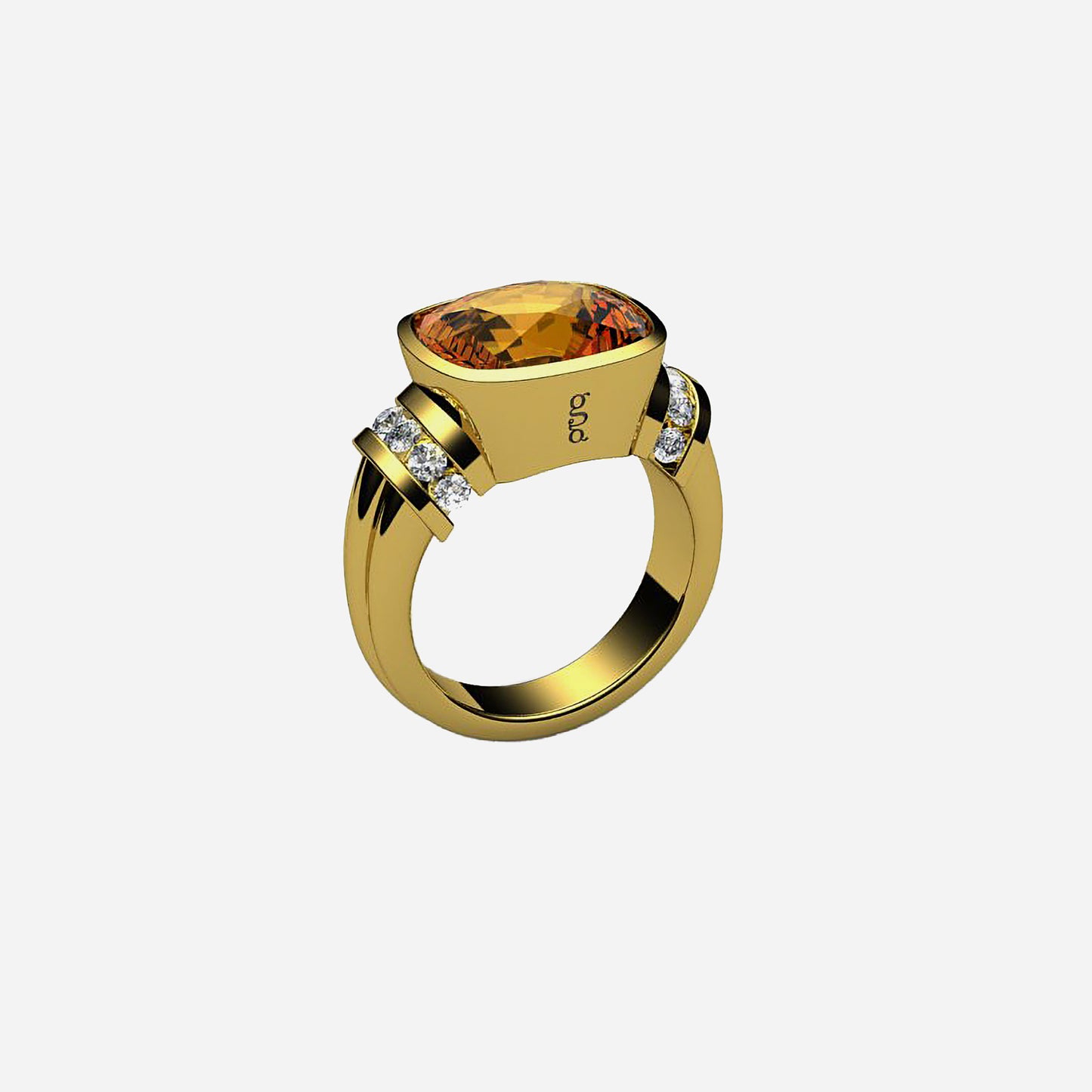 18k & Diamond Colonna Citrine Ring