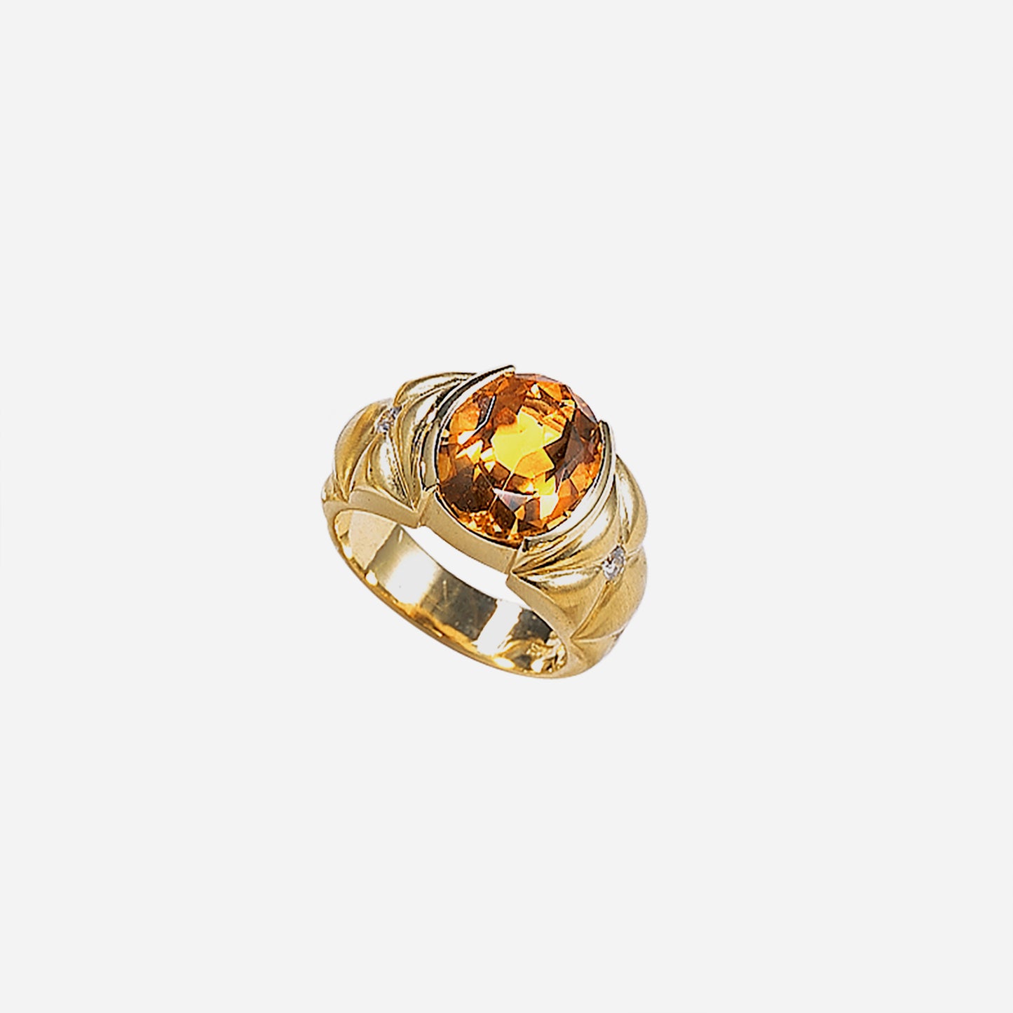 Quilted Citrine Ring
